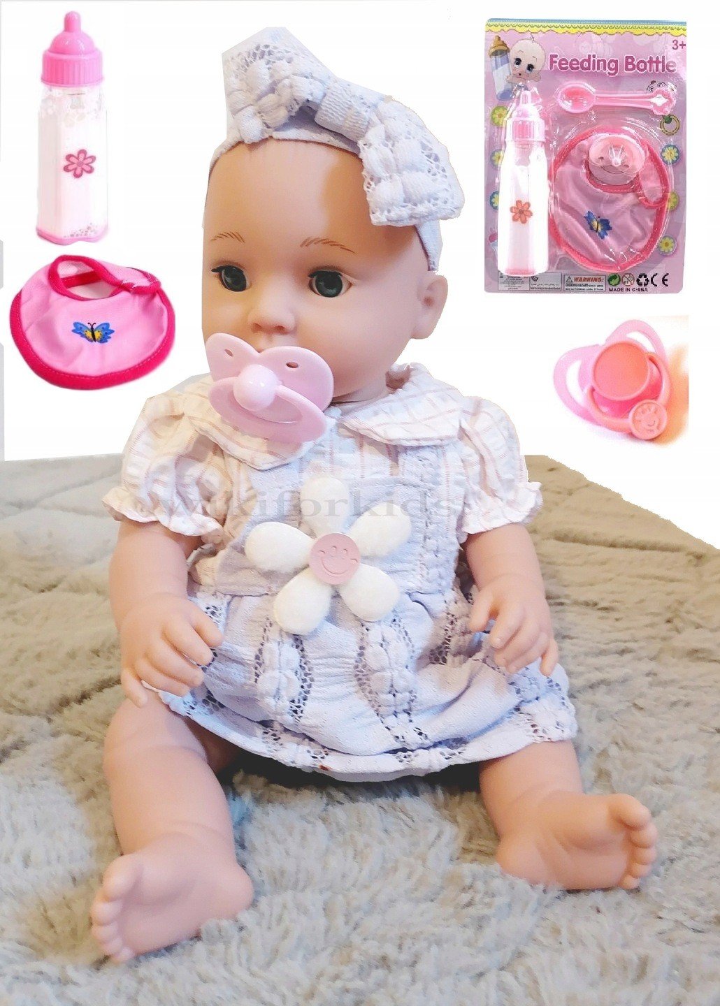 Lalka bobasek 40 cm akcesoria smoczek