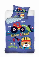 Pościel dla dzieci - POŚCIEL bawełniana KOPARKA 140x200 cm MASZYNY BUDOWLANE MIASTO BUDOWA - miniaturka - grafika 1
