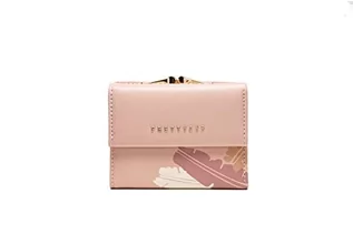 Portfele - HiClothbo Damski portfel z RFID, krótki format, damski portfel ze skóry PU, mały portfel dla kobiet, kolor jest bardzo piękny, z wieloma przegródkami, różowy, jeden rozmiar, różowy, jeden rozmiar - grafika 1
