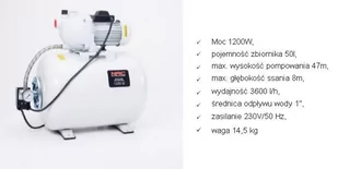 NAC 1200W BSE120 50 K (BSE120-50-K) - Pompy wodne - miniaturka - grafika 1