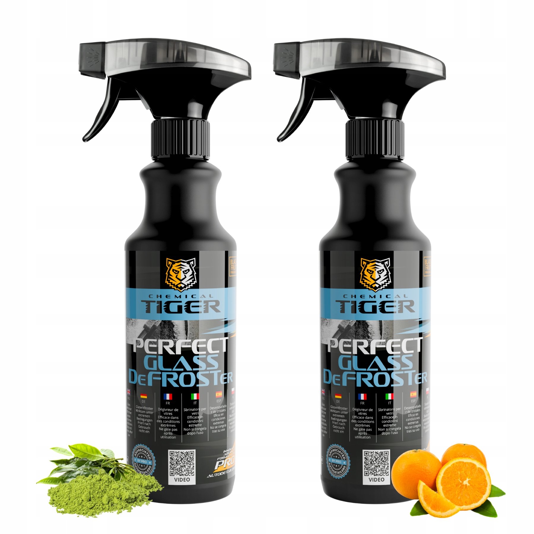 2x Odmrażacz do szyb samochodowych Płyn do odmrażania Herbata Pomarańcza 1L