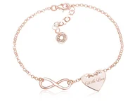 Bransoletki - Bransoletka Inka - Nieskończoność i Serce - rose gold - Grawer - miniaturka - grafika 1
