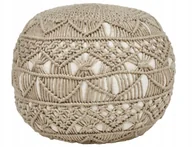 Fotele i krzesła ogrodowe - Beliani Puf ogrodowy ⌀ 50 beżowy AADHI - miniaturka - grafika 1