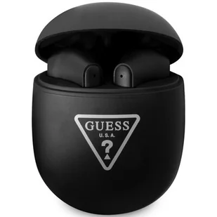 Guess GUTWST82TRK TWS Triangle Logo czarne - Słuchawki - miniaturka - grafika 1