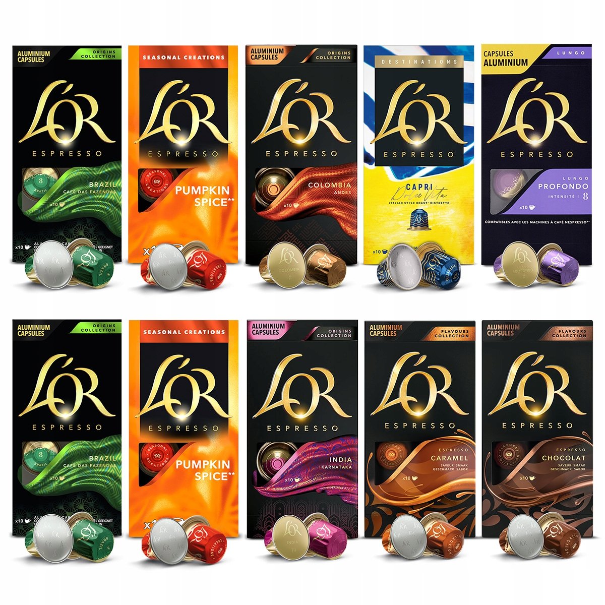 Kapsułki L'or zestaw doNespresso(r)* z Pumpkin Spice, Capri, 100 sztuk