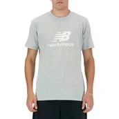 Koszulki męskie - Koszulka męska NB MT41502AG S/S NEW BALANCE STACKED LO AG Szara - miniaturka - grafika 1