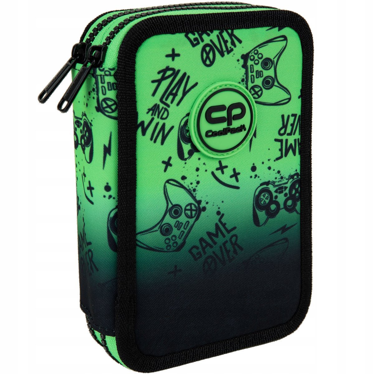 Coolpack Jumper 2 Piórnik podwójny z wyposażeniem Game Over gradient green