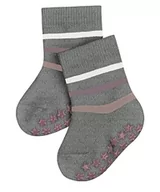Skarpetki dla dzieci - FALKE Uniseks skarpetki dziecięce Multi Stripe bawełniane antypoślizgowe wypustki 1 para, szare (Light Grey 3407), 62-68, szary (Light Grey 3407) - miniaturka - grafika 1