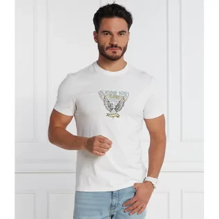 Koszulki męskie - GUESS T-shirt SS CN GUESS WINGS LOGO TEE | Slim Fit - grafika 1