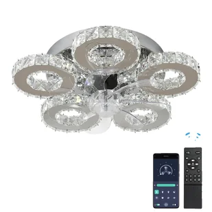 Wentylator sufitowy Crystal, oświetlenie LED, pilot zdalnego sterowania, czarny - Wentylatory sufitowe - miniaturka - grafika 1