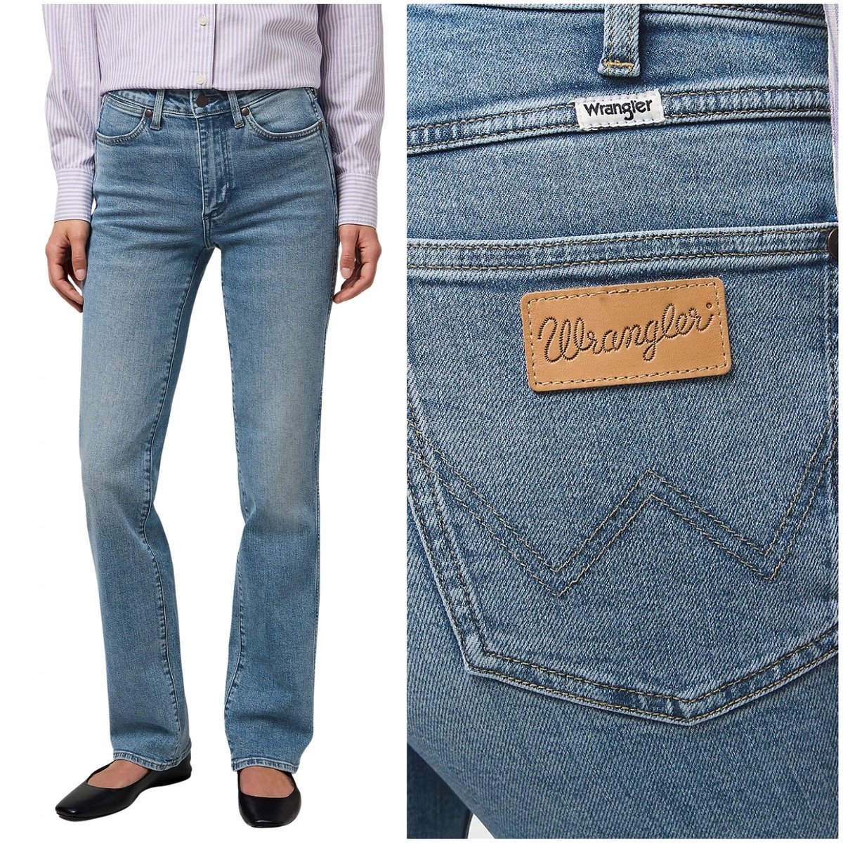 Wrangler STRAIGHT Indigo Valley proste damskie spodnie jeansowe W34 L32