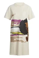 Sukienki - Sukienka damska Adidas x Thebe Magugu Tee luźna ecru-M - miniaturka - grafika 1