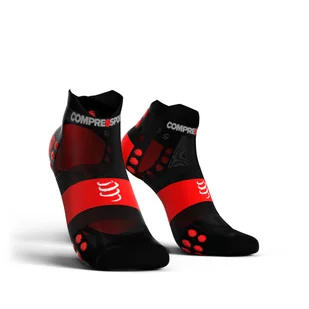 COMPRESSPORT skarpetki biegowe krótkie ProRacing Socks V3.0 ULTRALIGHT Run Lo czarno-czerwone - Skarpetki sportowe męskie - miniaturka - grafika 1
