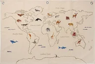 Wyposażenie pokoiku dziecięcego - Dekoracja ścienna The World 80 x 120 cm - miniaturka - grafika 1