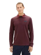Koszulki męskie - TOM TAILOR Męska koszulka polo, 32220 – Burned Bordeaux Red, S - miniaturka - grafika 1