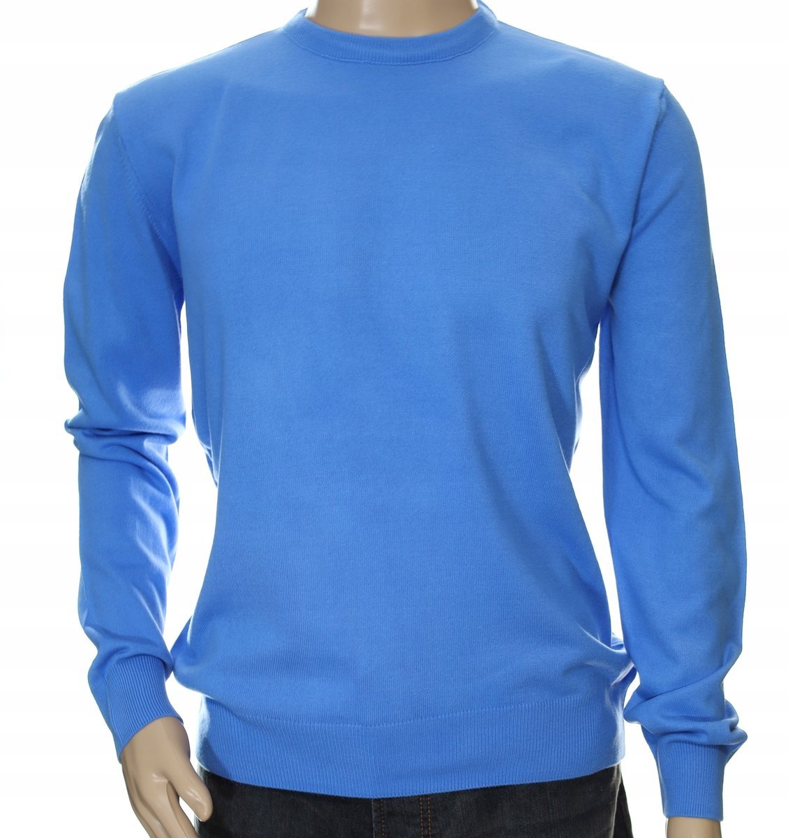 Sweter Męski Z Kaszmiru I Wełny Merynosów Okrągły Pod Szyję Xxl Kaszmirowy