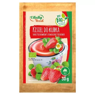 Kisiel do kubka truskawkowy z owocami Vitally Food BIO, 30g - Kisiel - miniaturka - grafika 1