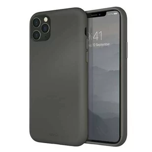 UNIQ etui Lino Hue iPhone 11 Pro Max szary/moss grey - Etui i futerały do telefonów - miniaturka - grafika 1