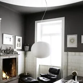 Lampy sufitowe - FLOS Lampa wisząca designerska GLO-BALL, możliwość ściemniania, biały / opal, salon / jadalnia, szkło, design - miniaturka - grafika 1