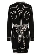 Swetry damskie - KARL LAGERFELD Kardigan damski Kobiety Bawełna czarny wzorzysty, S - miniaturka - grafika 1