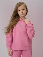 Bluzy dla dziewczynek - 4F Bluza dresowa loose z kapturem dziewczęca - różowa 146/152 (10-12 lat) - miniaturka - grafika 1