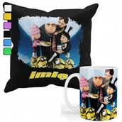 Gadżety dla niej i dla niego - Zestaw Kubek + Poduszka Z Poszewką- Prezent Dla Fana Minionki + Imię - miniaturka - grafika 1