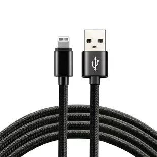everActive Kabel przewód pleciony USB Lightning iPhone everActive CBB-2IB 200cm z obsługą szybkiego ładowania do 2,4A czarny CBB-2IB - Kable USB - miniaturka - grafika 1