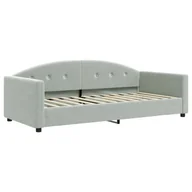 Łóżka - Sofa z funkcją spania, jasnoszara, 90x200 cm, aksamit Lumarko! - miniaturka - grafika 1