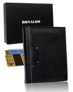 Portfele - Duży skórzany czarny portfel męski RFID — Ronaldo - miniaturka - grafika 1