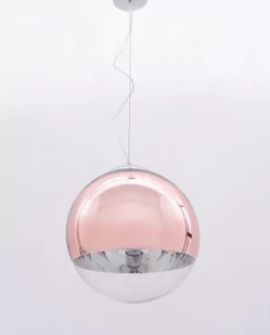 Lumina Deco Szklana LAMPA wisząca IBIZA LDP 108 R GD) Deco okrągła OPRAWA zwis kula ball różowe złoto - Lampy sufitowe - miniaturka - grafika 1