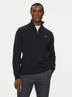 Swetry męskie - Gant Sweter Casual Cotton Half Zip 8030170 Czarny Regular Fit - miniaturka - grafika 1
