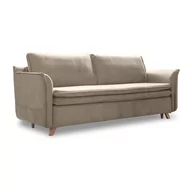 Sofy i kanapy - Beżowa aksamitna rozkładana sofa 225 cm – Miuform - miniaturka - grafika 1