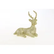 Ozdoby bożonarodzeniowe - Figurka renifer brokatowy 19 x 9 x 16 cm złoty - miniaturka - grafika 1