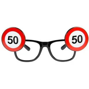 Folat Okulary party, "Urodziny 50 Traffic Birthday", czarne - Gadżety dla niej i dla niego - miniaturka - grafika 2