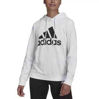 Bluzy sportowe damskie - Bluza adidas Essentials Relaxed Logo Hoodie HD1800 - biała - Adidas - grafika 1