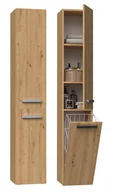Szafki łazienkowe - SZAFKA ŁAZIENKOWA REGAŁ SŁUPEK KOSZ NEL IV DĄB ARTISAN - miniaturka - grafika 1