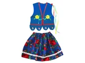 Dresy i komplety dla dziewczynek - ZESTAW KRAKOWIANKA NIEBIESKI 116-140 2el - miniaturka - grafika 1