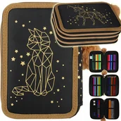 Piórniki - Starpak Piórnik Trzykomorowy z Wyposażeniem Złoty Kotek Gold Unicorn 529472 - miniaturka - grafika 1