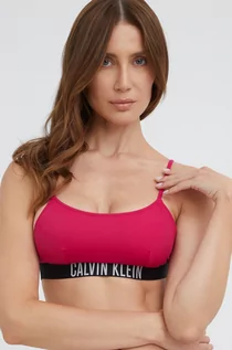 Stroje kąpielowe - Calvin Klein biustonosz kąpielowy kolor różowy lekko usztywniona miseczka - grafika 1