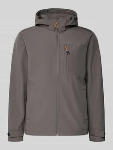 Kurtka softshell z kieszenią na piersi i patkami na rękawach - Kurtki męskie - miniaturka - grafika 1