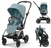 Wózki dziecięce - Cybex Eezy S Twist + 2 - obrotowy wózek spacerowy TPE Stormy Blue - miniaturka - grafika 1