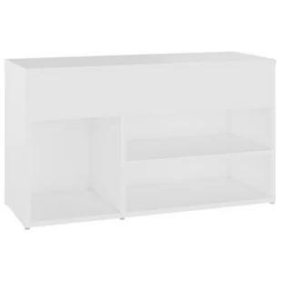 vidaXL Ławka z miejscem na buty, biała, 80x30x45 cm, płyta wiórowa - Szafki na buty - miniaturka - grafika 1