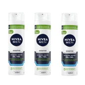 Kosmetyki do golenia - Nivea Men, Sensitive, Żel do golenia, 3x200 ml - miniaturka - grafika 1