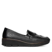 Półbuty damskie - Półbuty Rieker 53785-00 Czarny - miniaturka - grafika 1