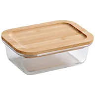 Pojemniki kuchenne - Szklany pojemnik do przechowywania, bambusowa, hermetyczna pokrywka, 800 ml, Kesper - miniaturka - grafika 1