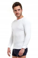Pozostała odzież narciarska - Podkoszulka Męska Długi Rękaw Biała 100% Bawełna Ciepła Thermo 2XL - Moraj - miniaturka - grafika 1