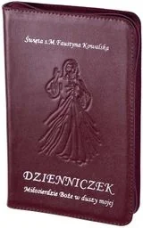 Dzienniczek św. Faustyny Miłosierdzie Boże w duszy mojej. Skóra naturalna zamek bordo - Religia i religioznawstwo - miniaturka - grafika 1