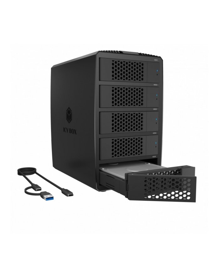 icybox System-RAID dla 5 HDD 2,5'/3,5' SATA, IB-RD3705-CU3 RAID 0,1,10,3,5, Single, Large, Clone