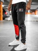 Spodnie sportowe męskie - Czarne joggery dresowe spodnie męskie Denley K20003 - miniaturka - grafika 1