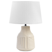 Lampy stojące - Lampa stołowa ceramiczna beżowa OZAMA Lumarko  - miniaturka - grafika 1